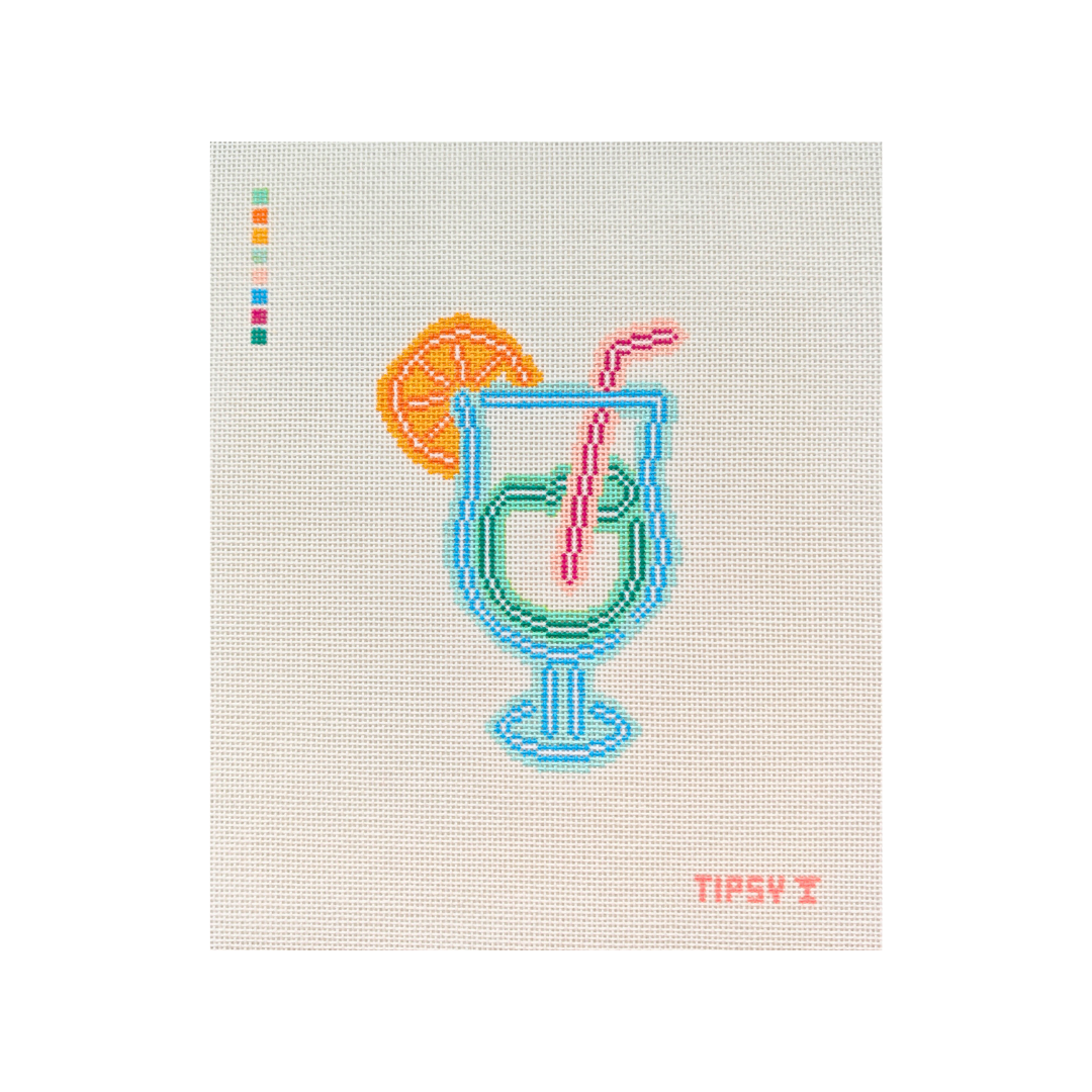 Pre-Order: Neon Cocktail Needlepoint Canvas