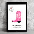 Pink Boot Digital Needlepoint Chart