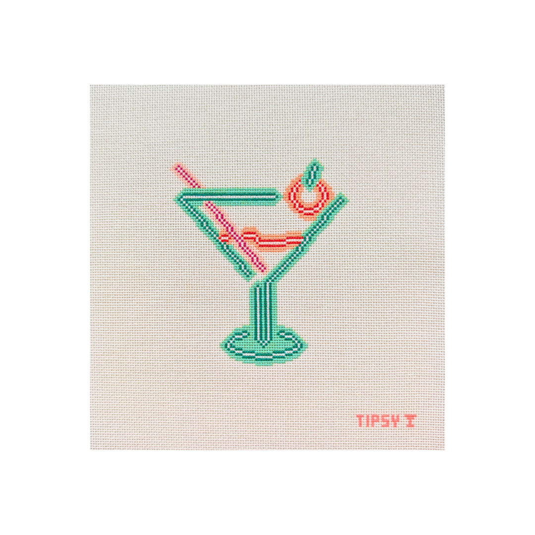 Pre-Order: Neon Martini Needlepoint Canvas
