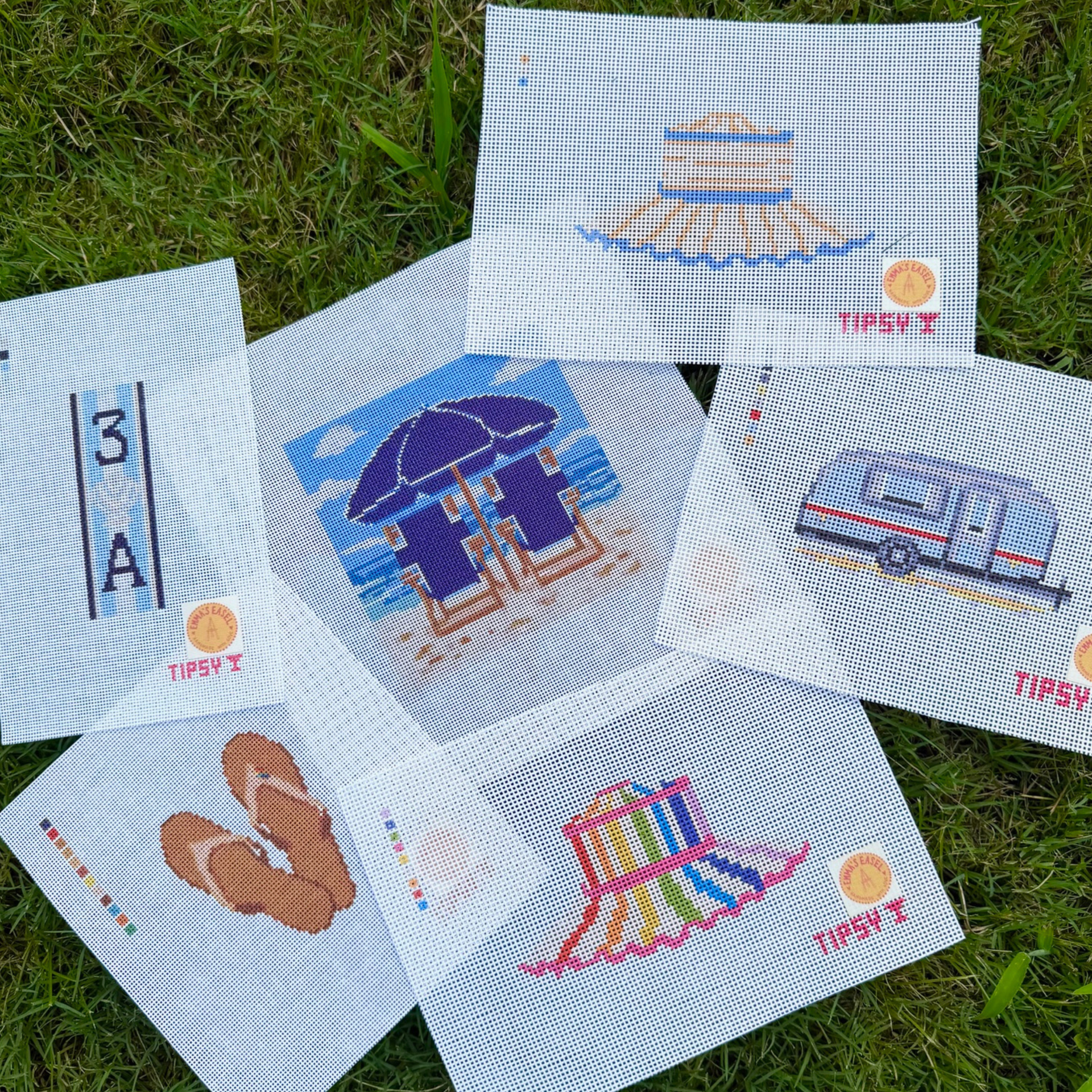 Emma's Easel Flip Flop Needlepoint Canvas