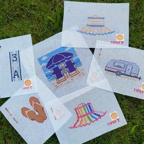 Emma's Easel Flip Flop Needlepoint Canvas