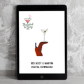 Red Boot & Martini Digital Needlepoint Chart