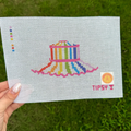 Emma's Easel Rainbow Beach Hat Needlepoint Canvas