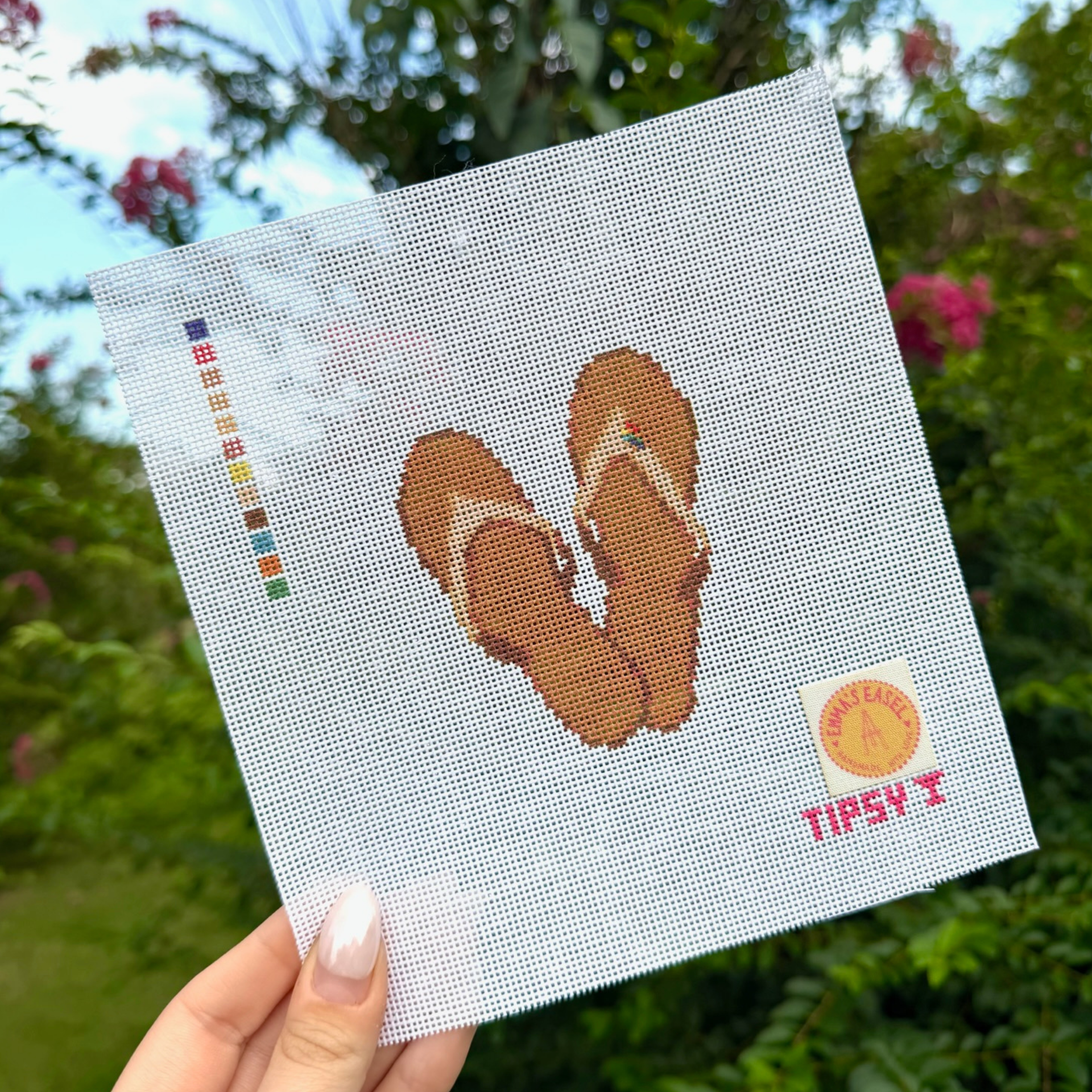Emma's Easel Flip Flop Needlepoint Canvas