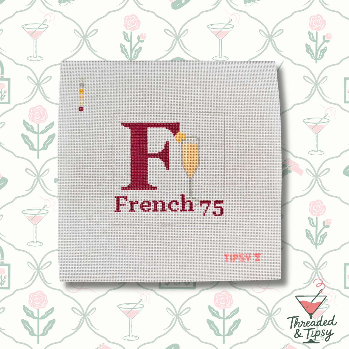 Pre-Order: F for French 75 Needlepoint Canvas