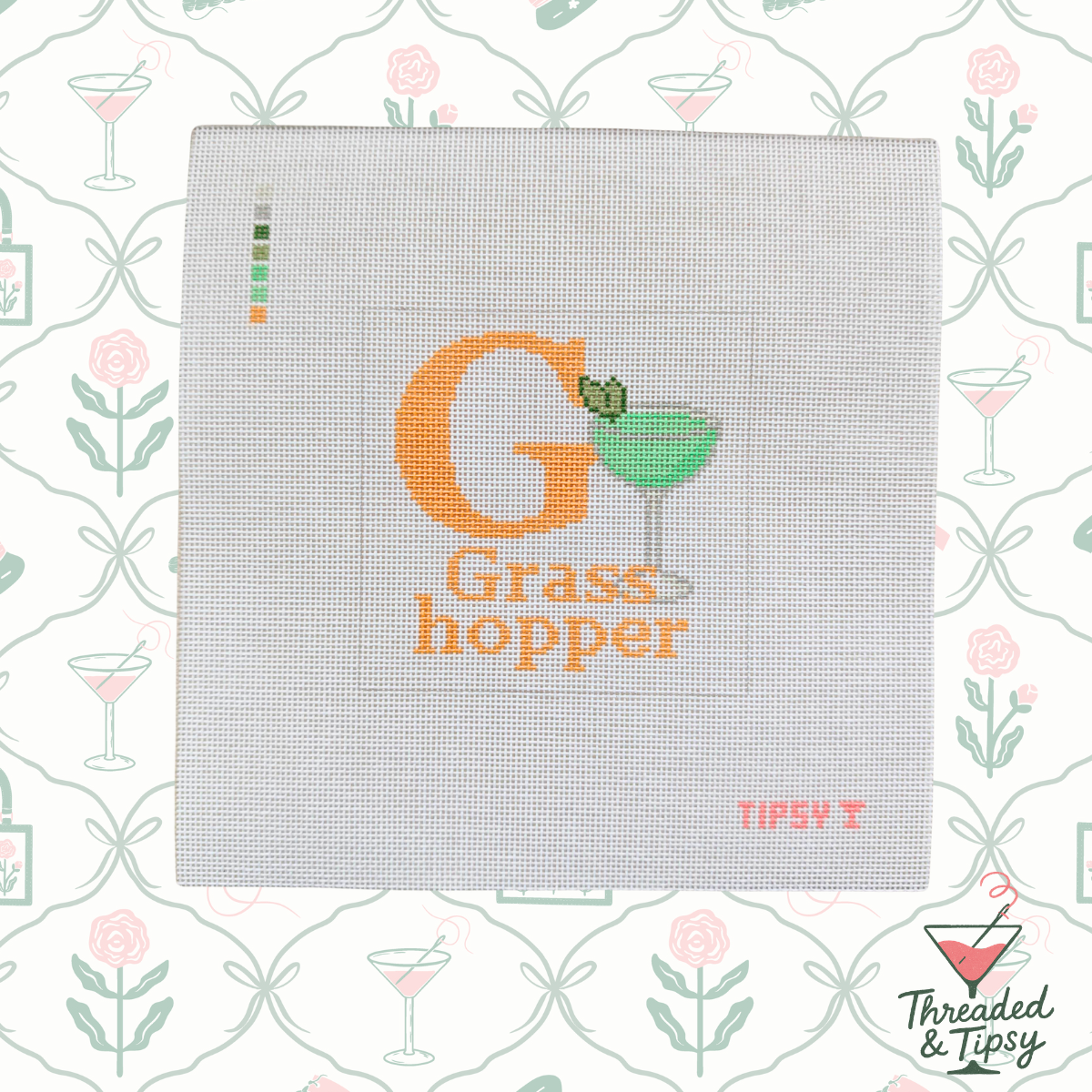 G for Grass Hopper Needlepoint Canvas