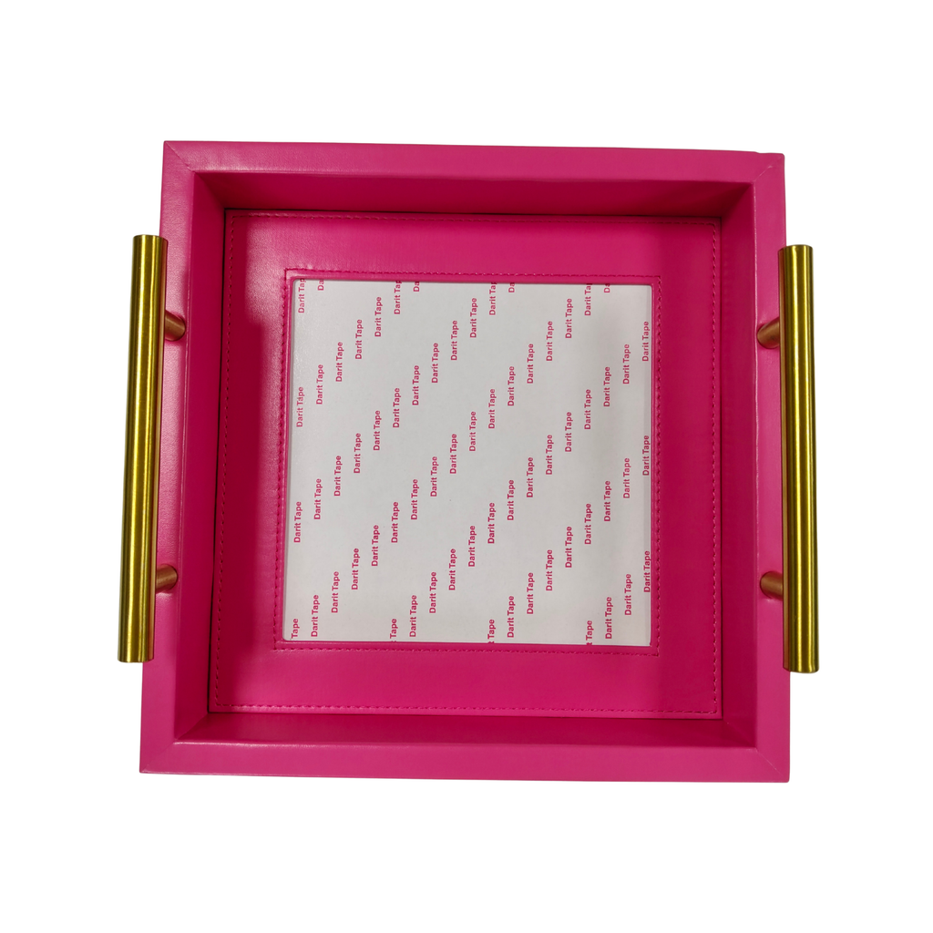 Pre-Order: Hot Pink Square Self-Finishing Leather Tray