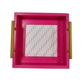 Pre-Order: Hot Pink Square Self-Finishing Leather Tray
