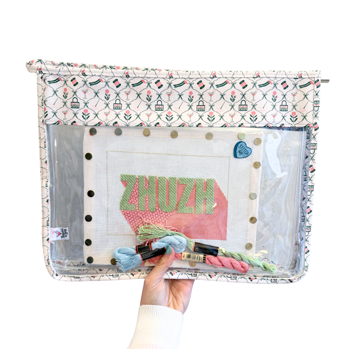 Pre-Order: Pink & Green Gusset Project Bag
