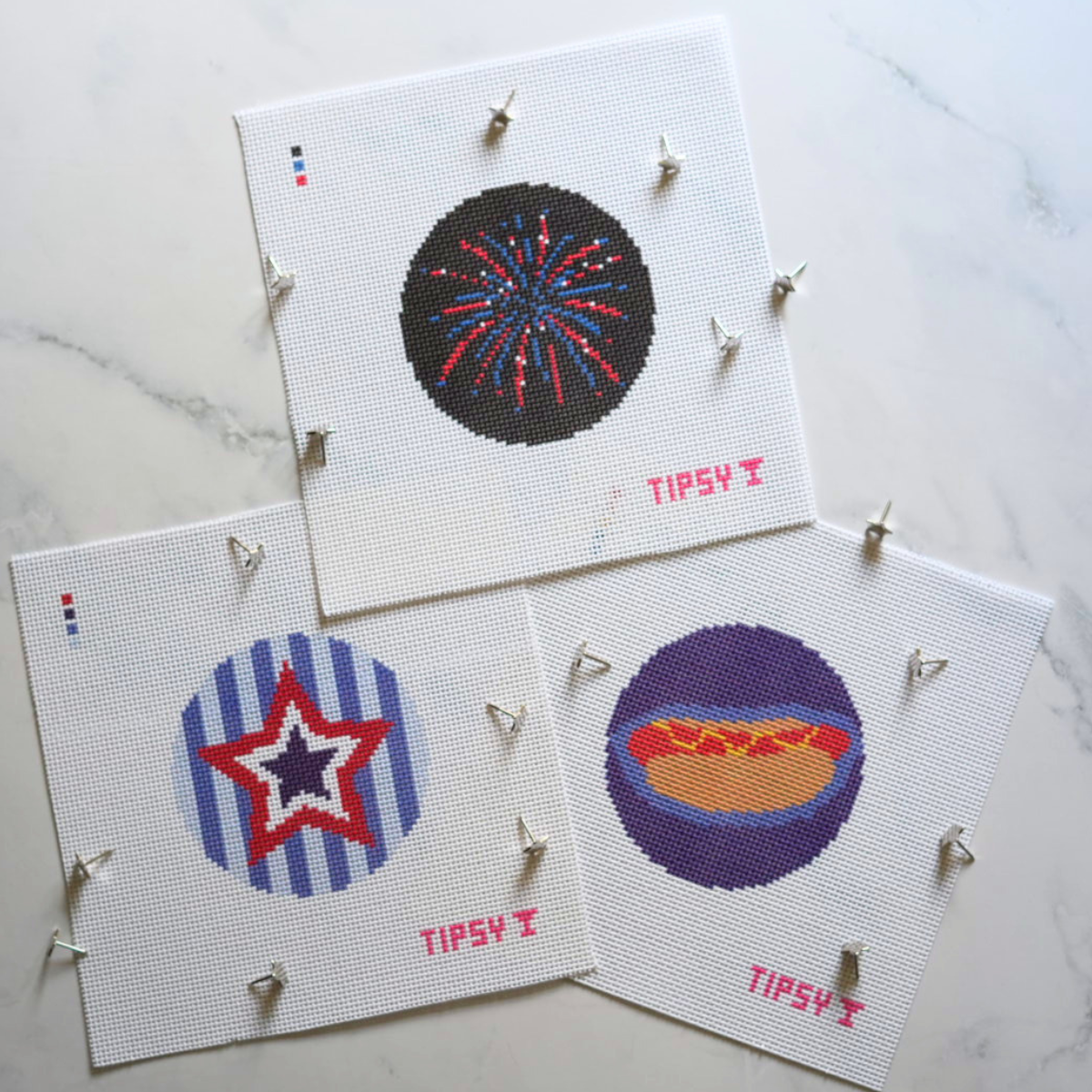 Pre-Order: Hotdog Round Needlepoint Canvas