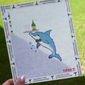 Dolphin Serving Champagne Needlepoint Canvas