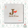 J for Jack Rose Needlepoint Canvas