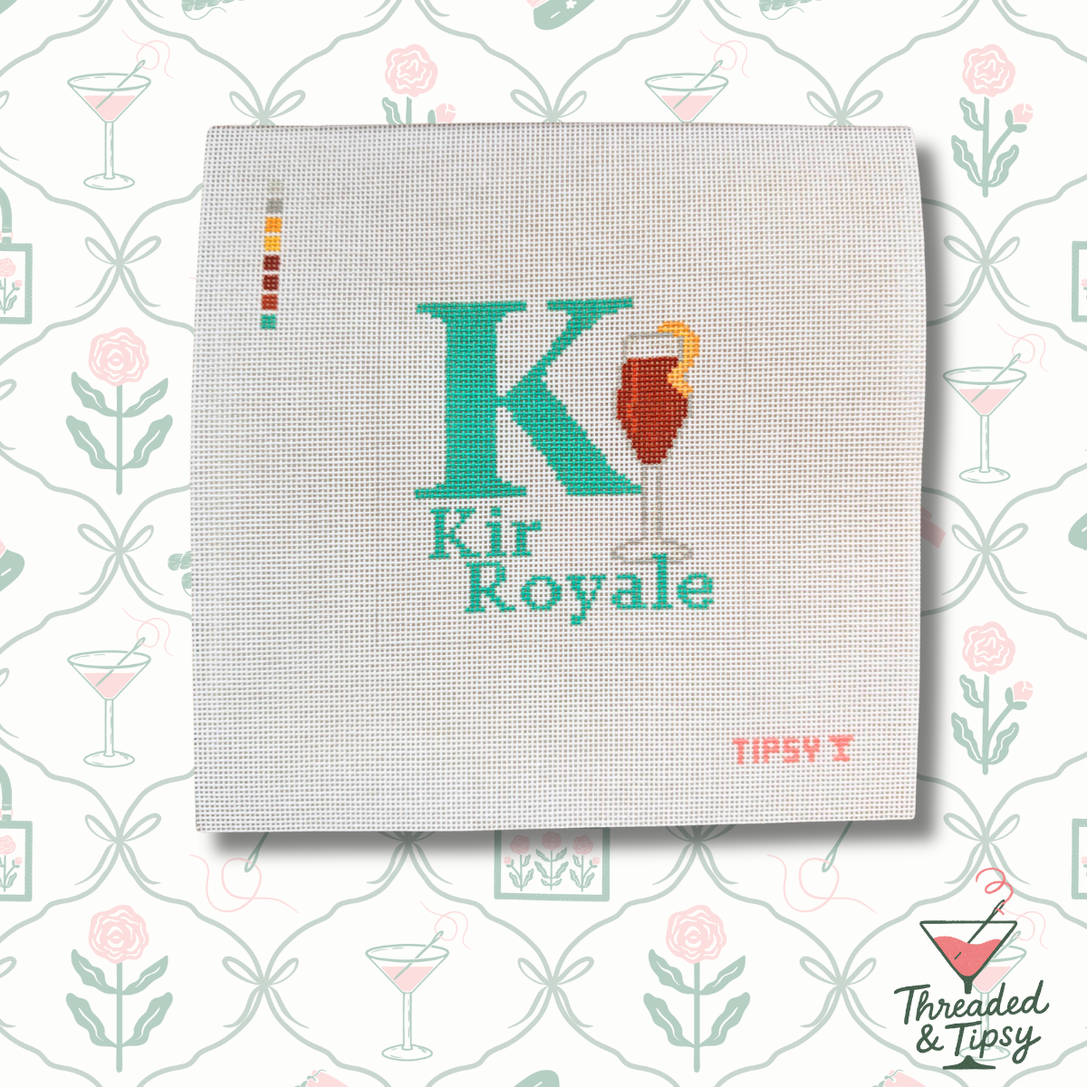 K for Kir Royale Needlepoint Canvas