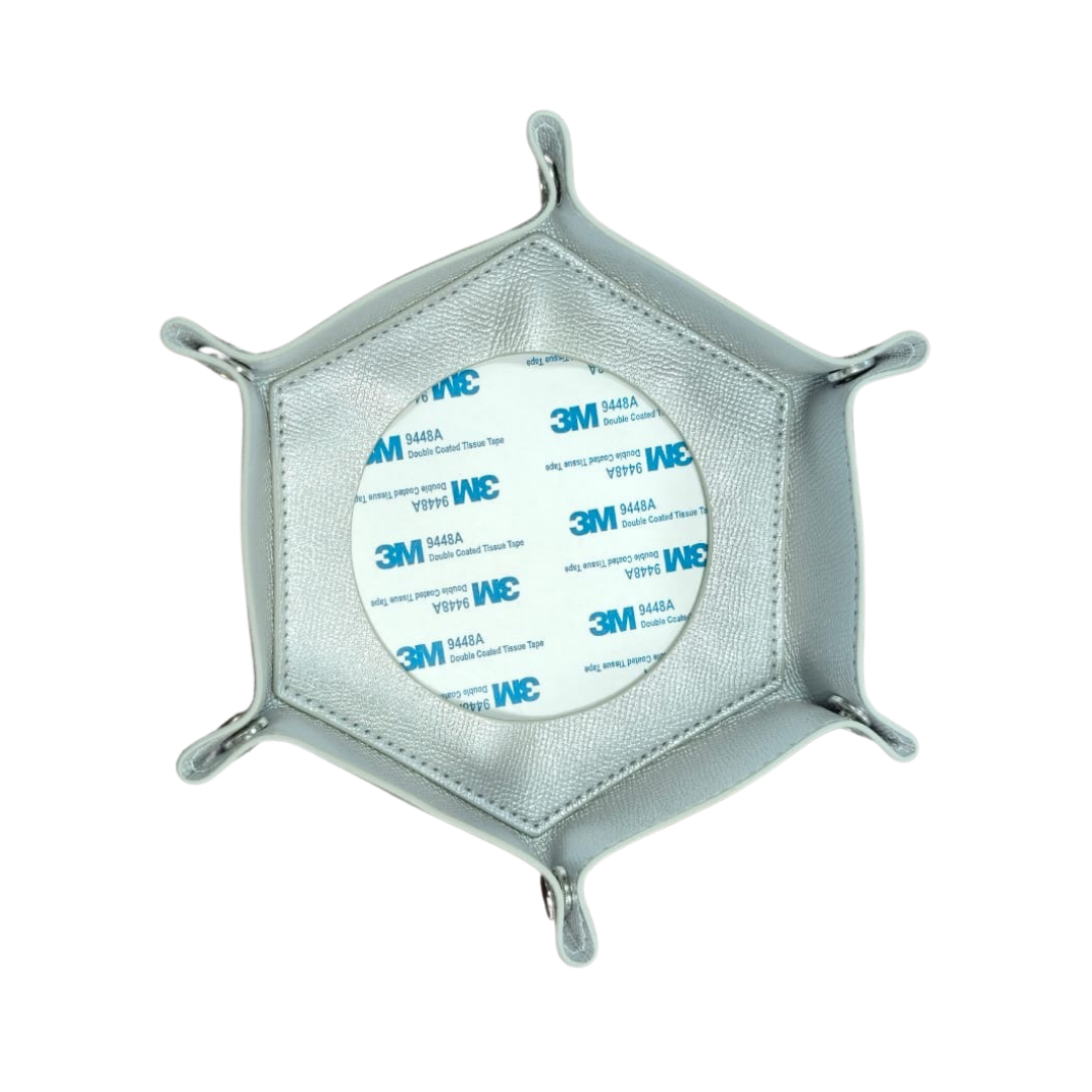 Self-Finishing Needlepoint Snap Tray in Silver