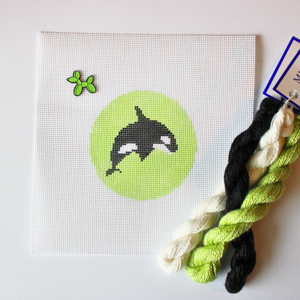 Orca Round Needlepoint Canvas