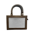 Pre-Order: Needlepoint Self-Finishing Leather Purse in Brown