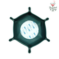 Needlepoint Self-Finishing Dark Green Hexagon Snap Tray