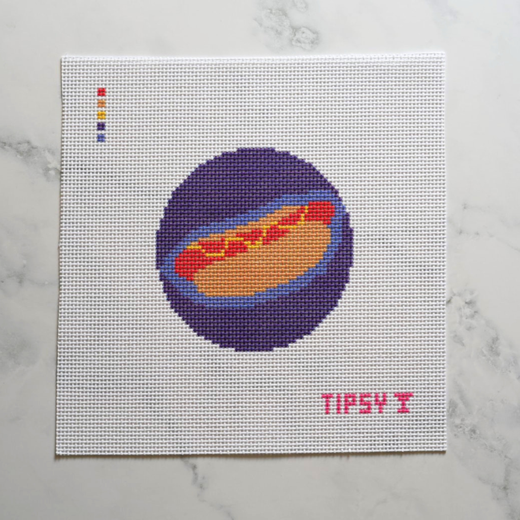 Pre-Order: Hotdog Round Needlepoint Canvas