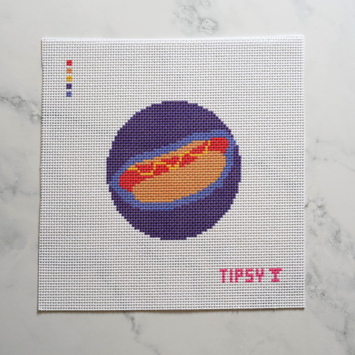 Pre-Order: Hotdog Round Needlepoint Canvas