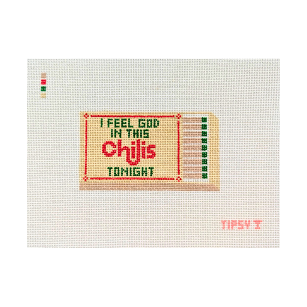 Pre-Order: Feel God in Chili's Match Box Needlepoint Canvas