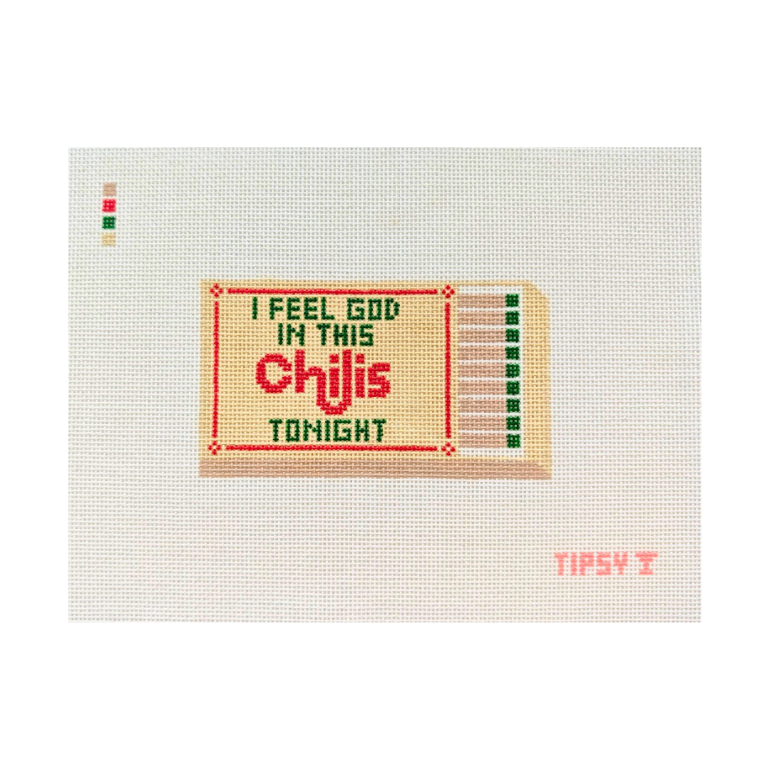 Pre-Order: Feel God in Chili's Match Box Needlepoint Canvas