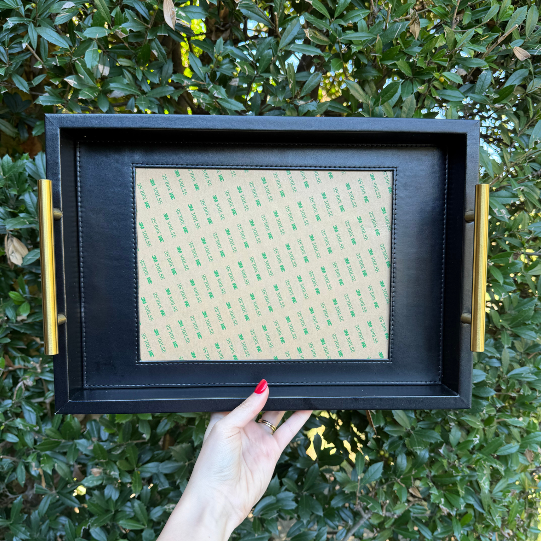 Pre-Order: Black Rectangle Self-Finishing Leather Tray