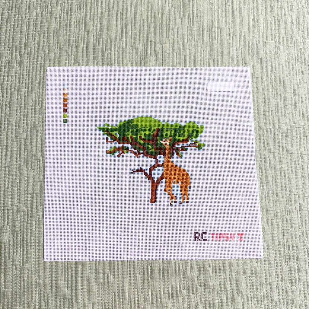 Pre-Order: African Safari Giraffe Needlepoint Canvas - RenniCo x T&T