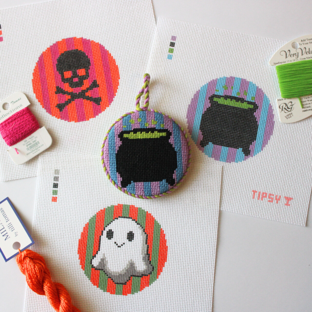 Pre-Order: Ghost Round Needlepoint Canvas