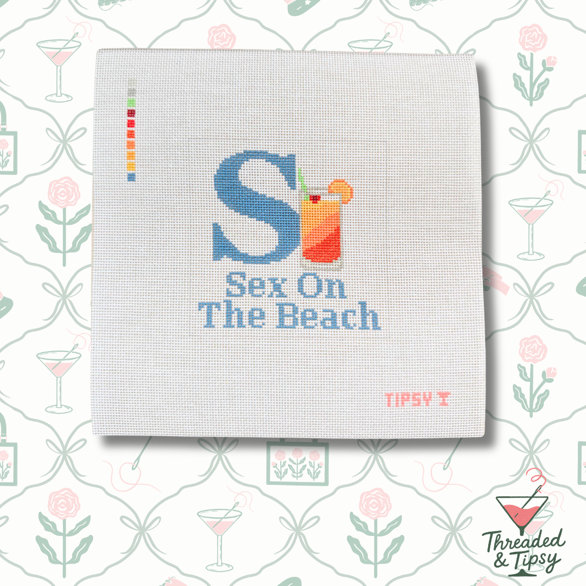 S for Sex on the Beach Needlepoint Canvas