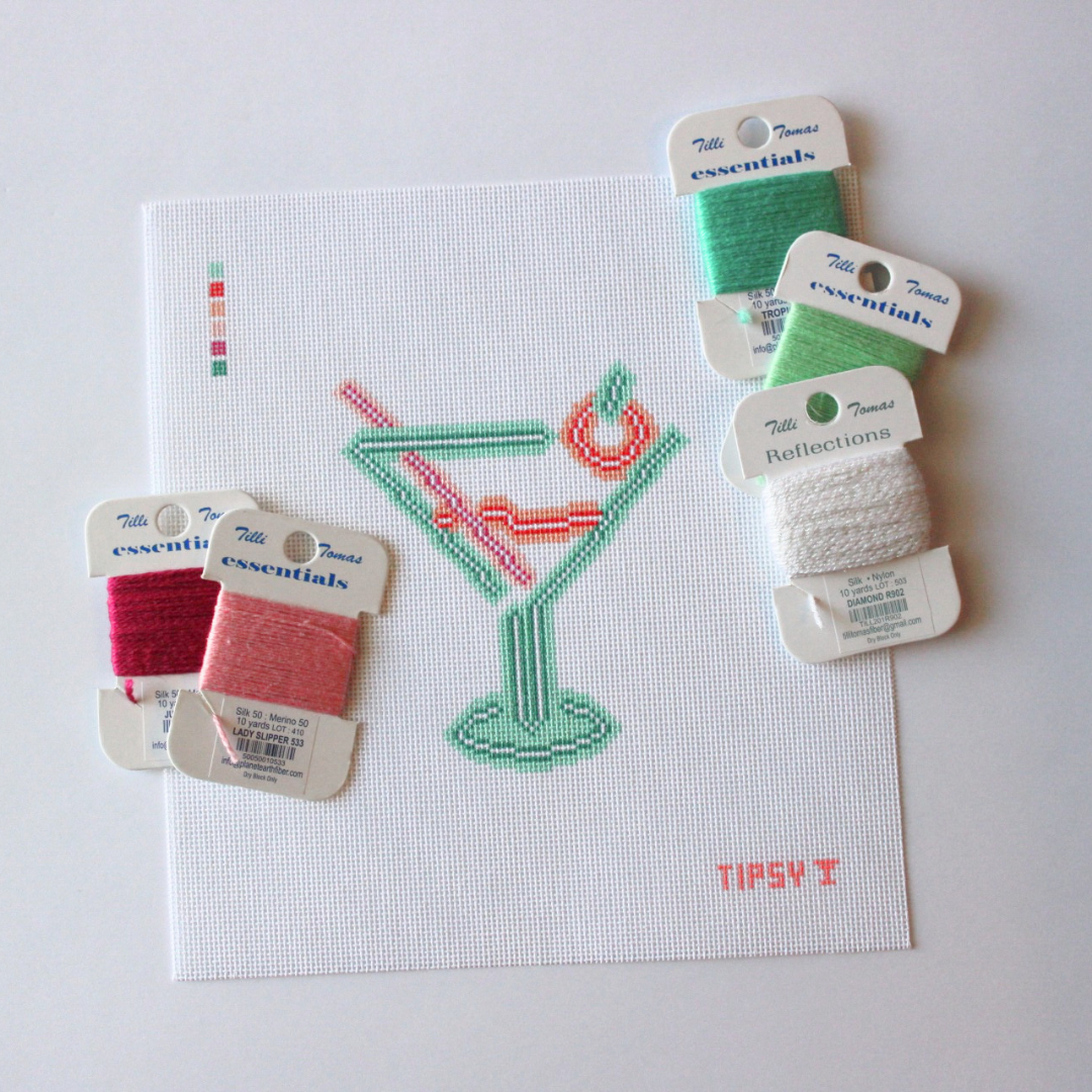 Pre-Order: Neon Martini Needlepoint Canvas