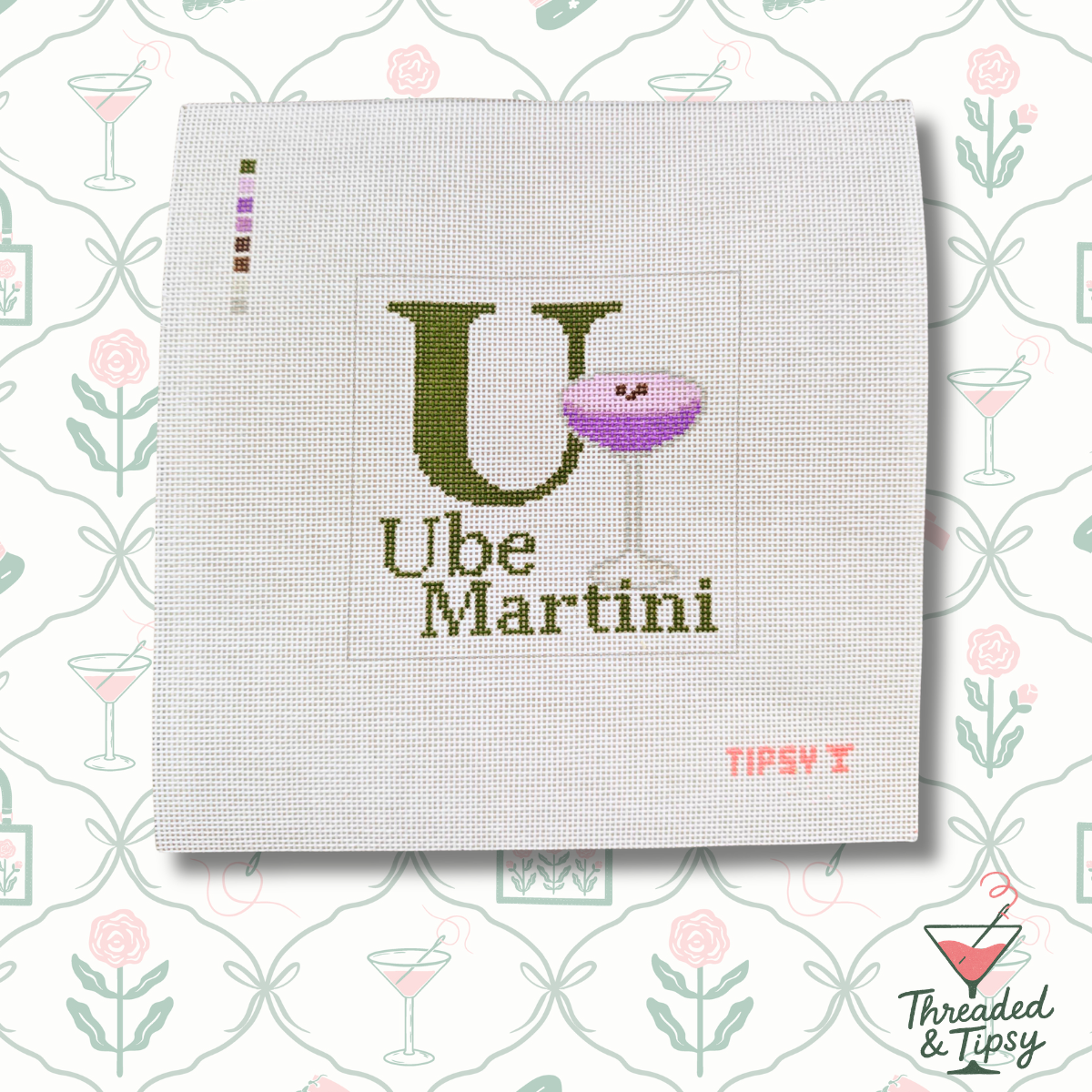 U for Ube Martini Needlepoint Canvas