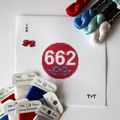 662 Ornament (Ole Miss Colors) Needlepoint Canvas