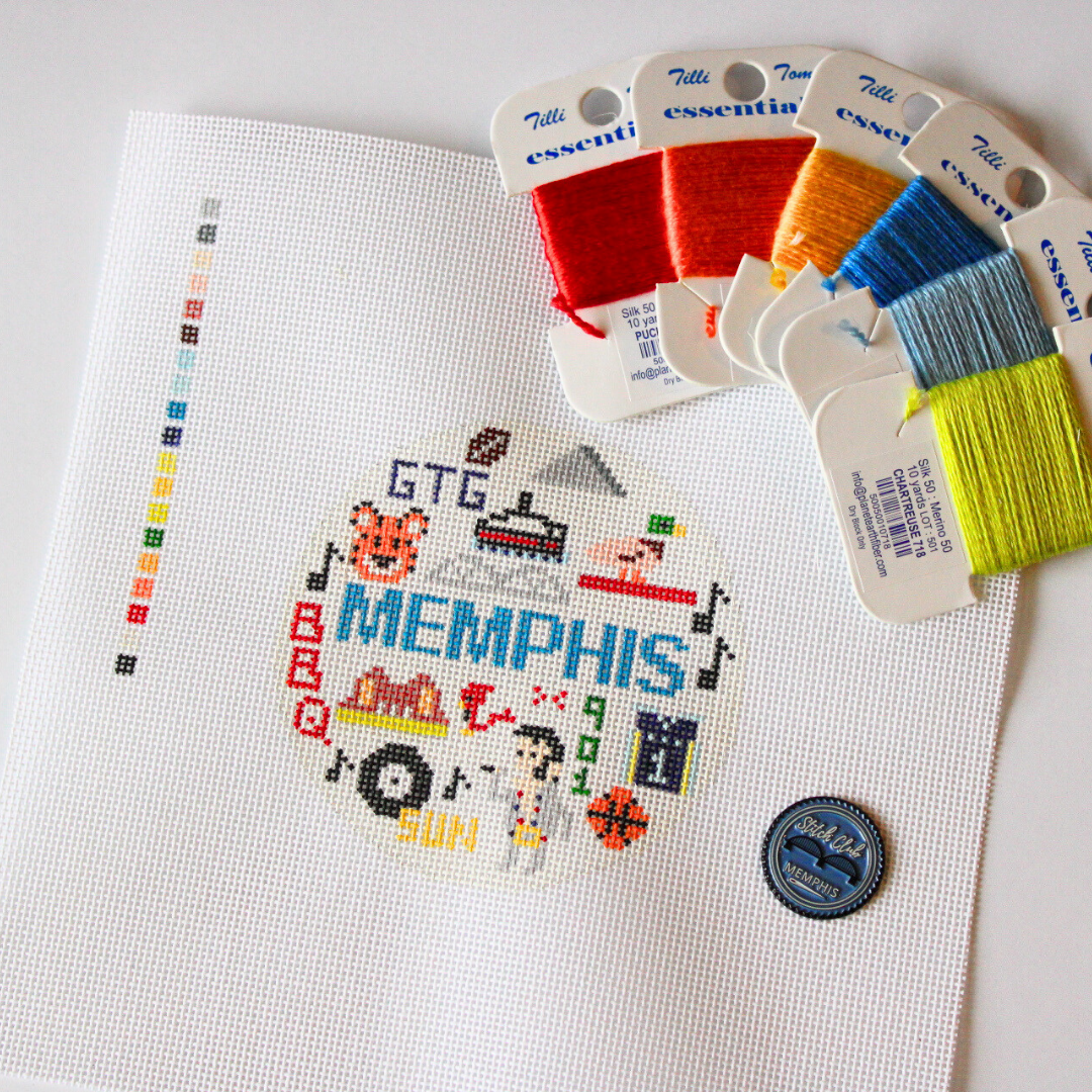 Pre-Order: Memphis Round Needlepoint Canvas