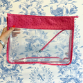 Hot Pink Ostrich Gusset Project Bag