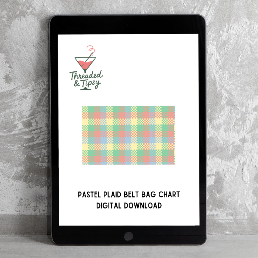 Pastel Plaid Digital Needlepoint Chart for Belt Bag or Clutch
