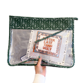 Green & White Gusset Project Bag