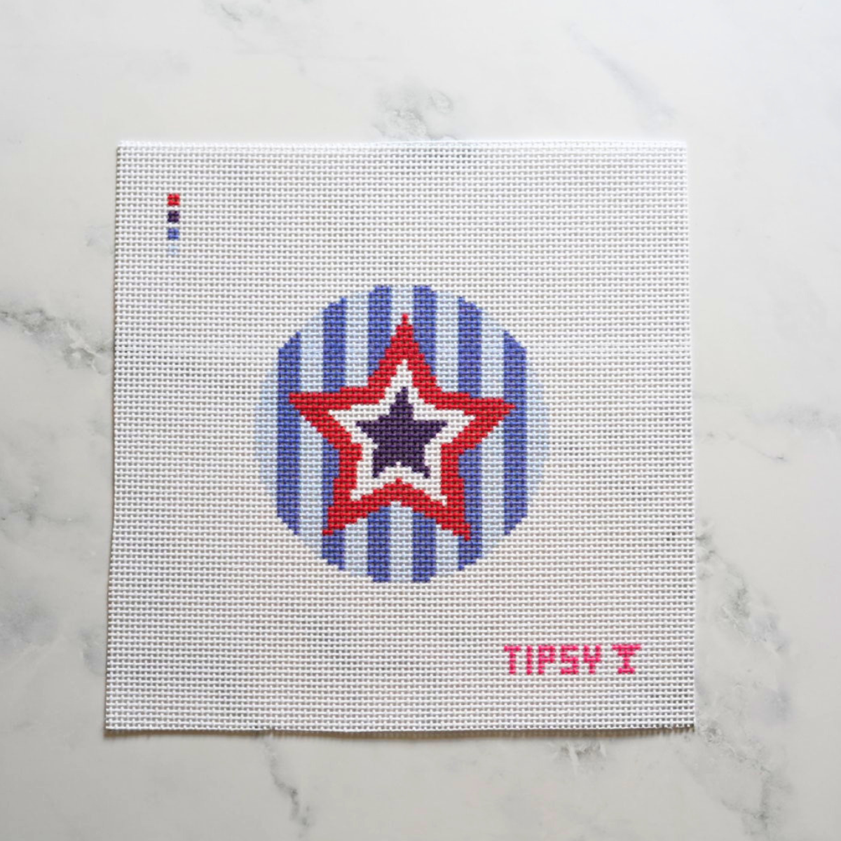 Pre-Order: Patriotic Star Round Needlepoint Canvas
