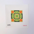 Orange & Green Mosaic Square Needlepoint Canvas