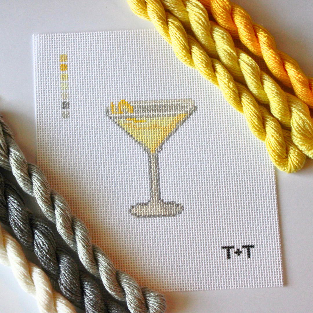 Pre-Order: Lemon Drop Martini Needlepoint Canvas