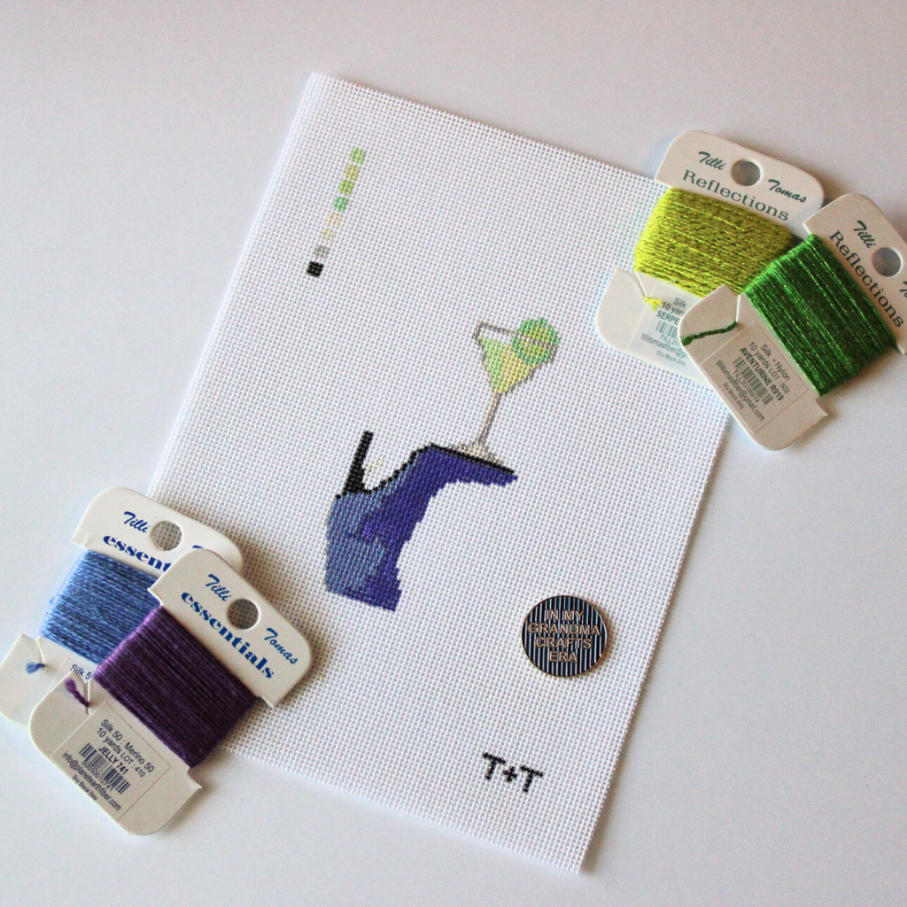 Purple Boot & Marg Needlepoint Canvas