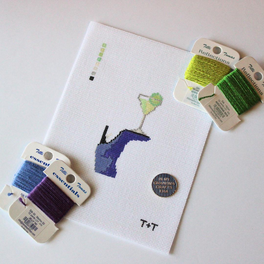 Purple Boot & Marg Needlepoint Canvas