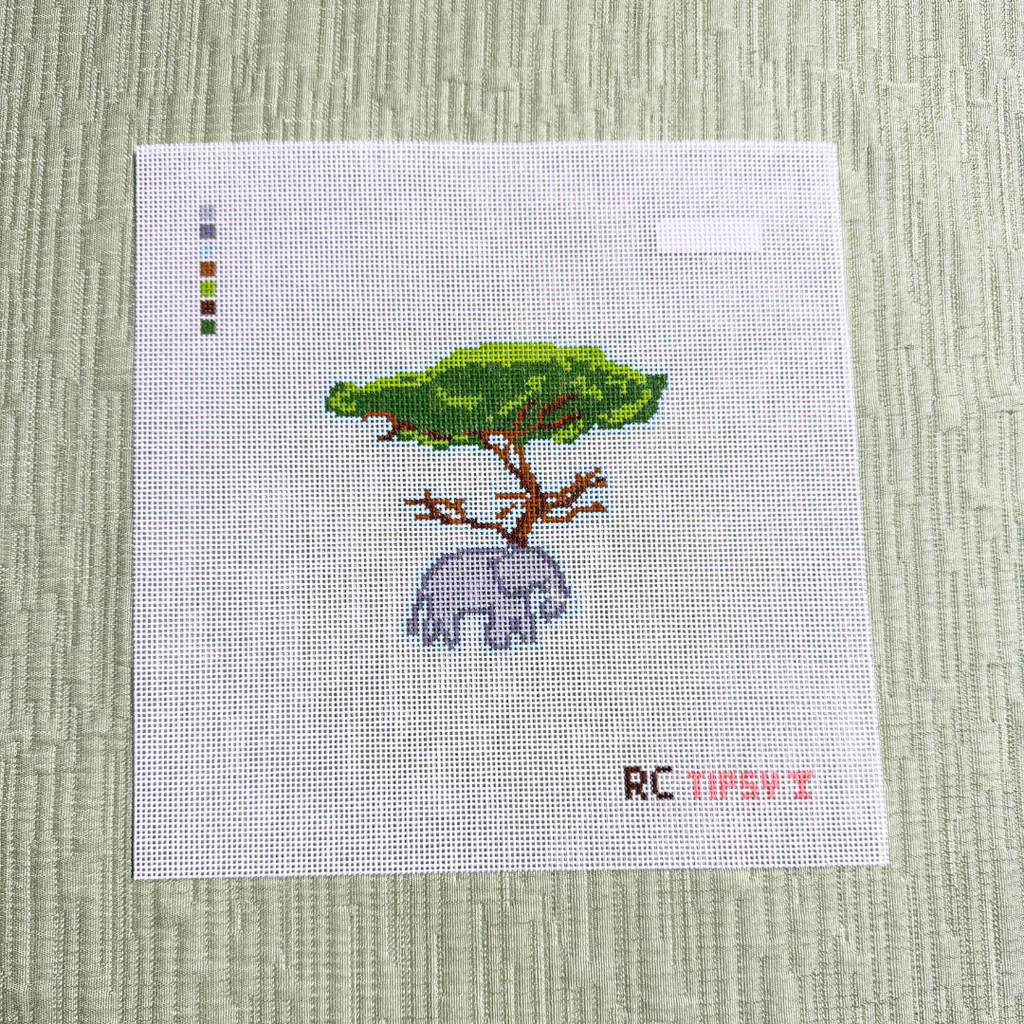 Pre-Order: African Safari Elephant Needlepoint Canvas - RenniCo x T&T