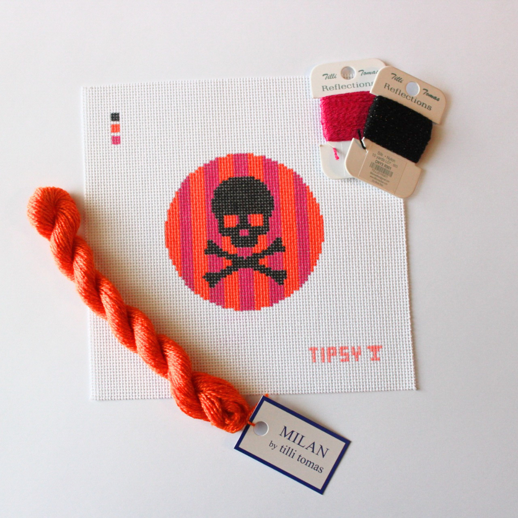 Pre-Order: Skull Round Needlepoint Canvas