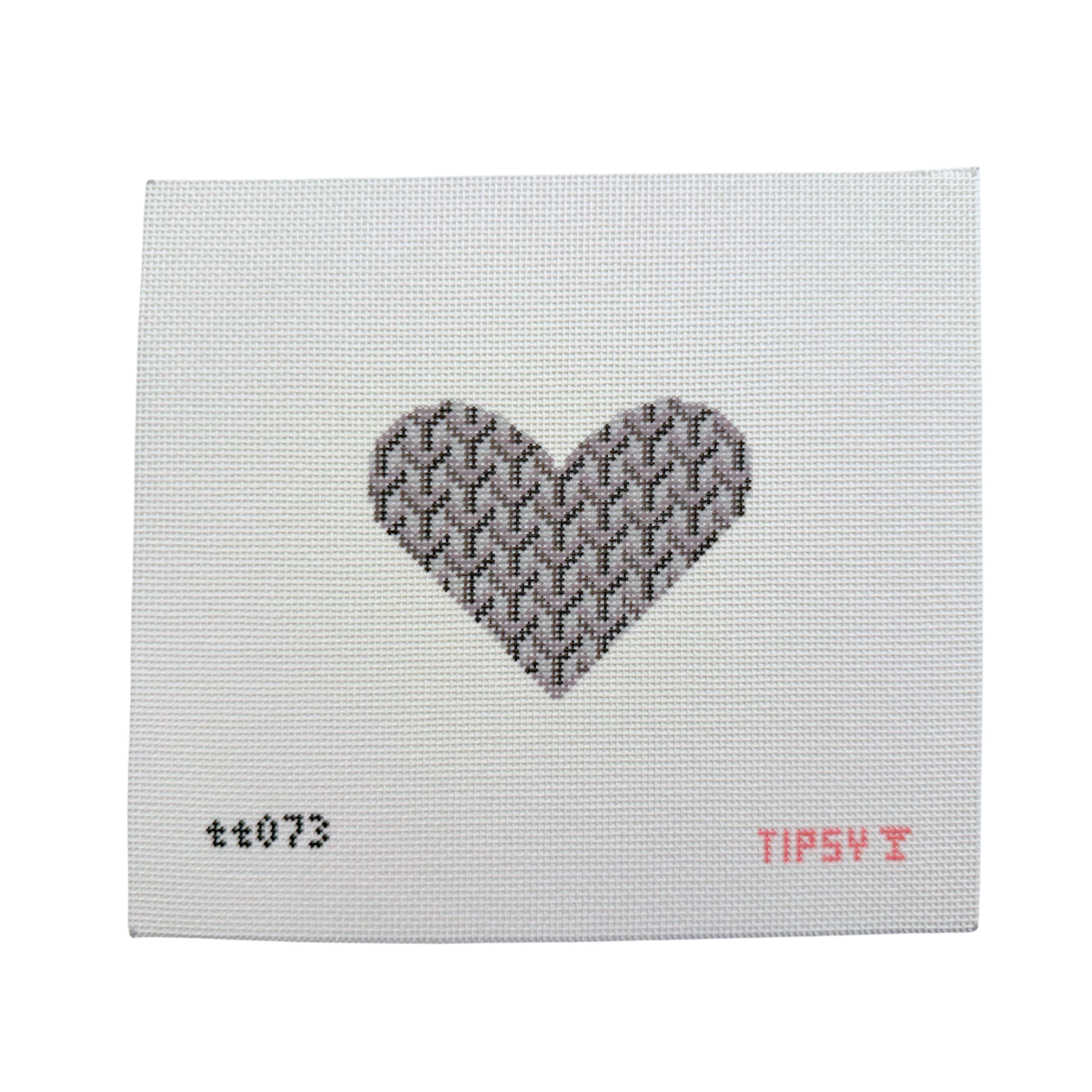 Pre-Order: Grey Designer Heart Needlepoint Canvas