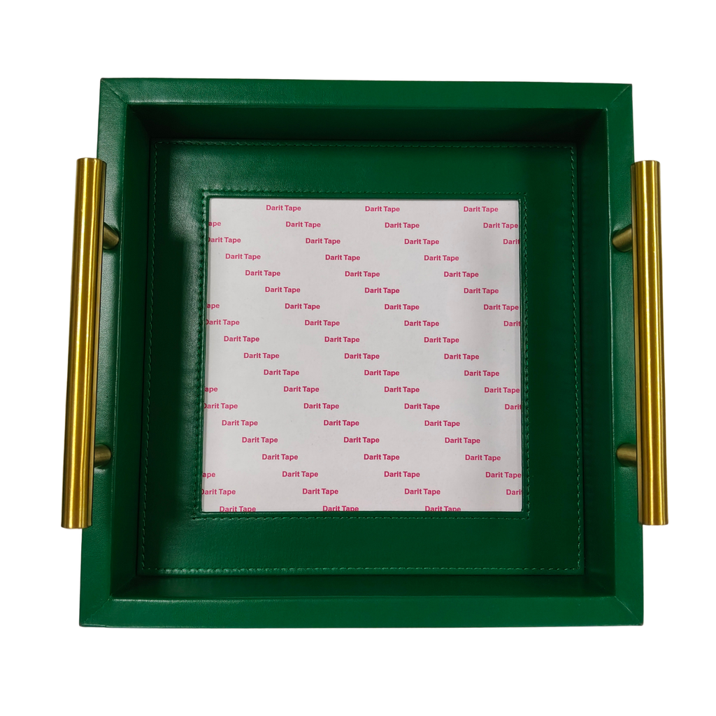 Pre-Order: Pine Green Square Self-Finishing Leather Tray