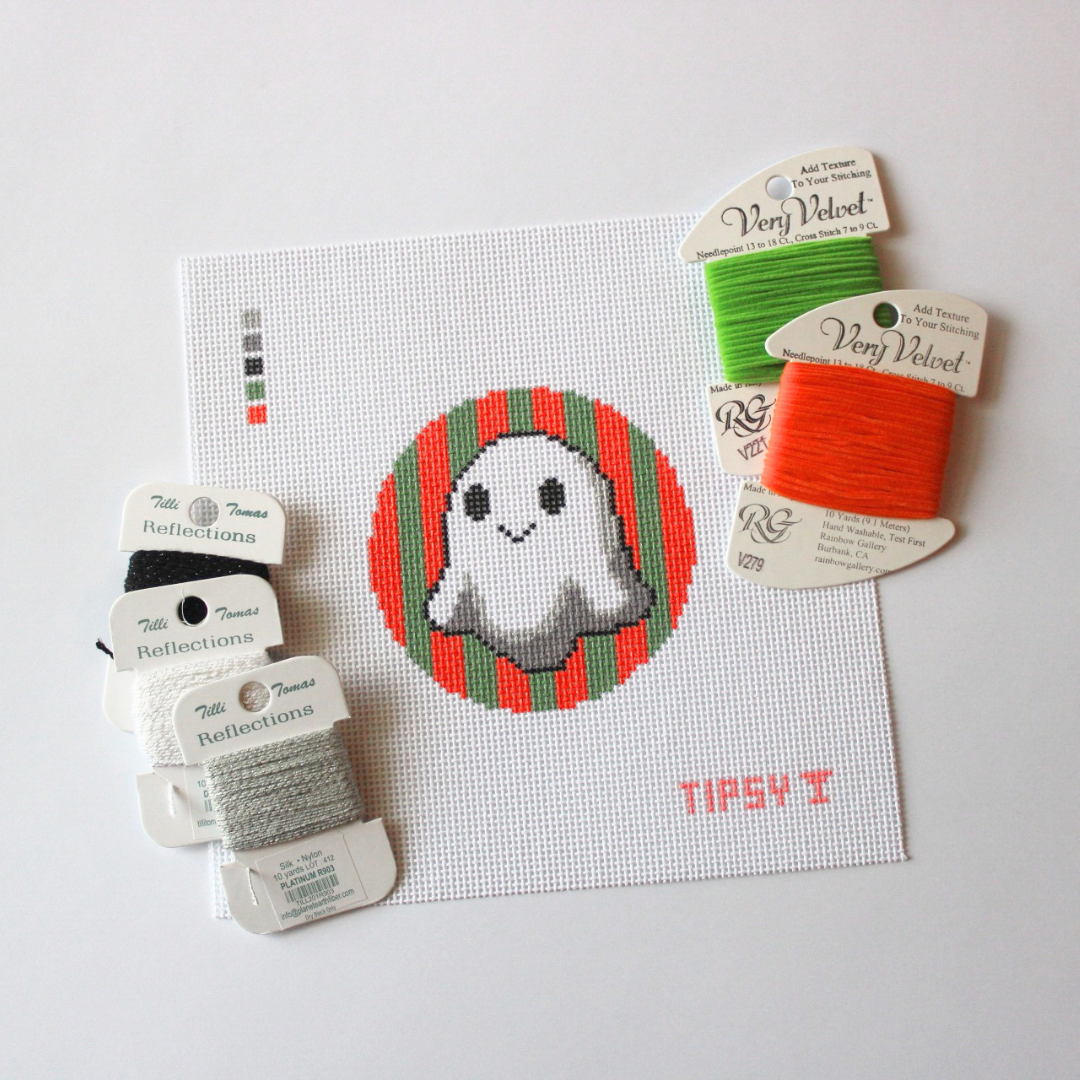 Pre-Order: Ghost Round Needlepoint Canvas