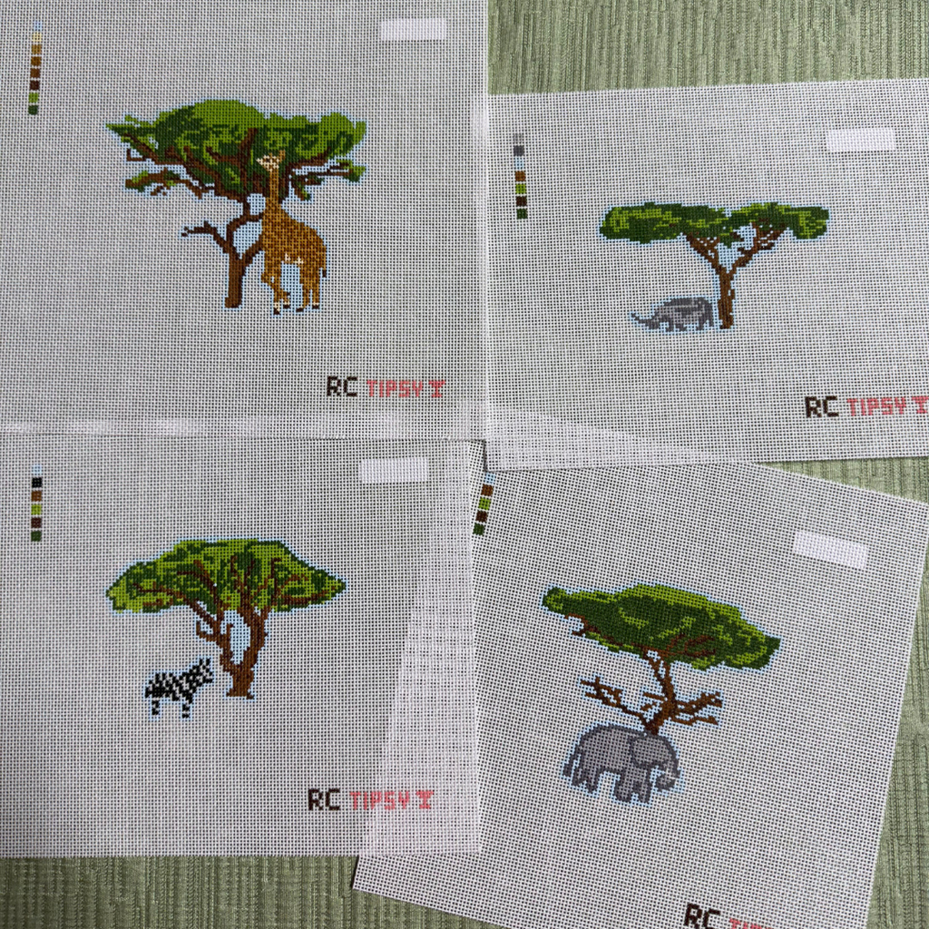 Pre-Order: African Safari Elephant Needlepoint Canvas - RenniCo x T&T