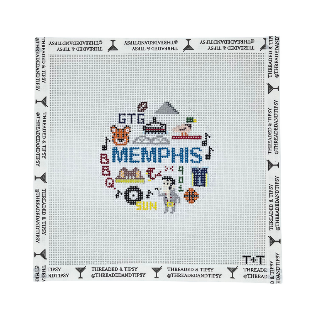 Pre-Order: Memphis Round Needlepoint Canvas