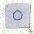 Blue Crest Round Needlepoint Canvas
