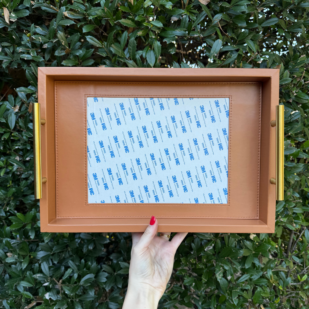 Pre-Order: Light Brown Rectangle Self-Finishing Leather Tray